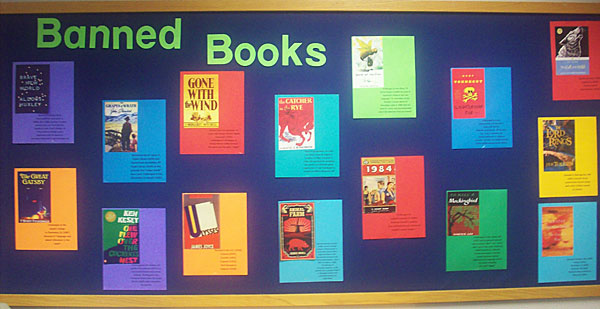 Library Banned Books Exhibit