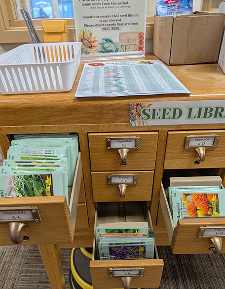 Seed Library drawers open